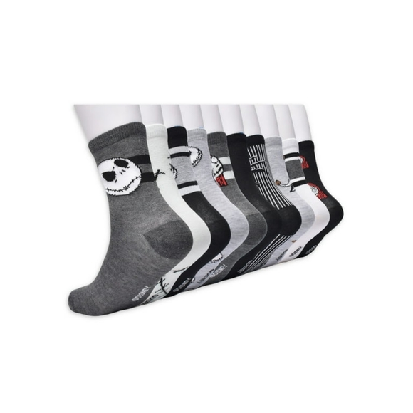 The Nightmare Before Christmas Women's Graphic Crew Socks, 10-Pack - Picture 2 of 4
